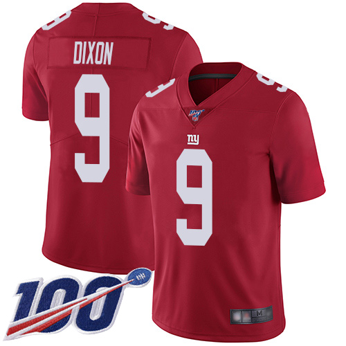 Men New York Giants 9 Riley Dixon Red Limited Red Inverted Legend 100th Season Football NFL Jersey
